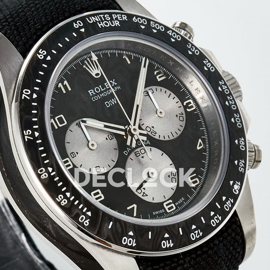 Rolex Daytona Custom Exceptional-1 Gray Black Strap DIWF SH4130 replica - angled right
