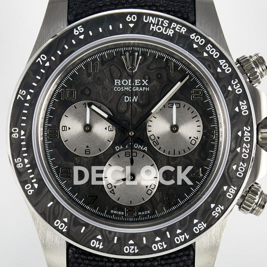 Rolex Daytona Custom Exceptional-1 Gray Black Strap DIWF SH4130 replica - dial close up
