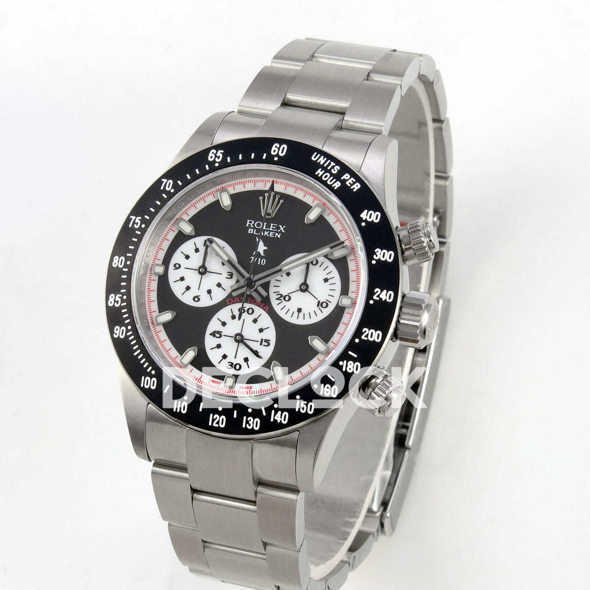Rolex Daytona Custom Paul Newman Black Red PMSF DD4130 replica - angled front