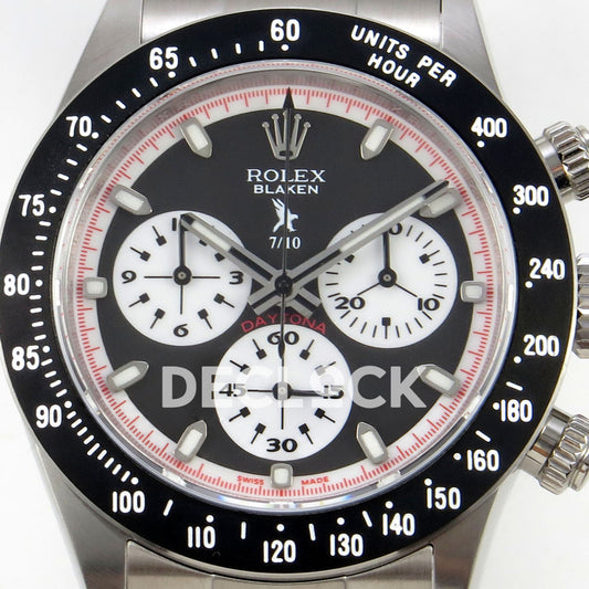Rolex Daytona Custom Paul Newman Black Red PMSF DD4130 replica - dial close up