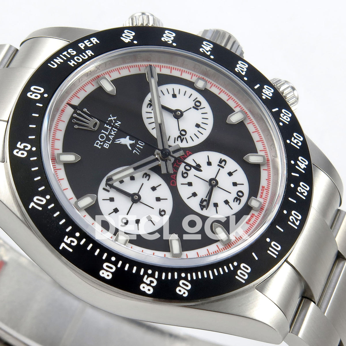 Rolex Daytona Custom Paul Newman Black Red PMSF DD4130 replica - opposite angled front