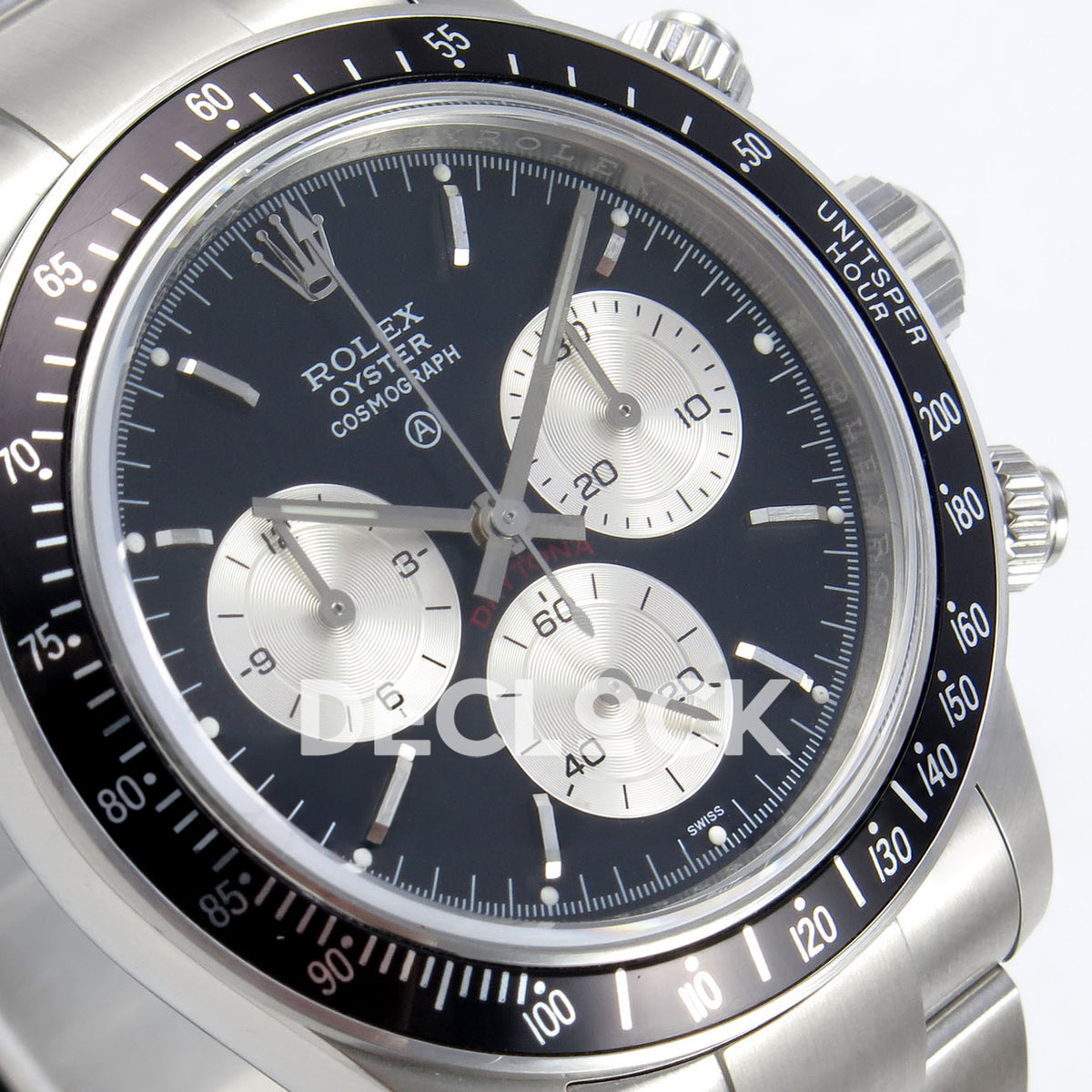 Rolex Daytona Custom Paul Newman Black Silver PMSF DD4130 replica - angled dial