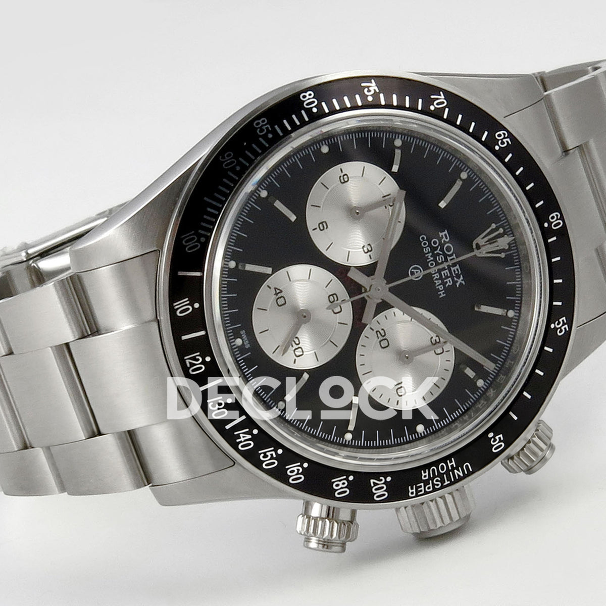 Rolex Daytona Custom Paul Newman Black Silver PMSF DD4130 replica - side front