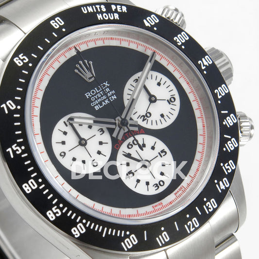 Rolex Daytona Custom Paul Newman Blaken Black PMSF DD4130 replica - angled dial