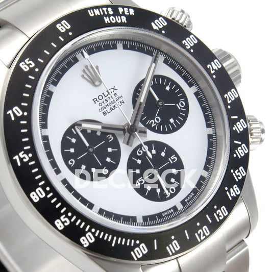 Rolex Daytona Custom Paul Newman Blaken White PMSF DD4130 replica - angled dial