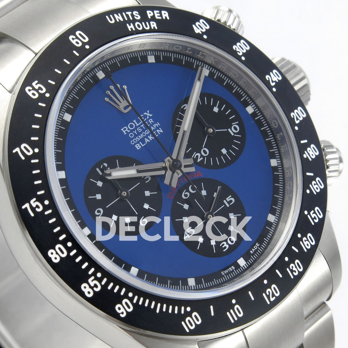 Rolex Daytona Custom Paul Newman Blue PMSF DD4130 replica - angled dial