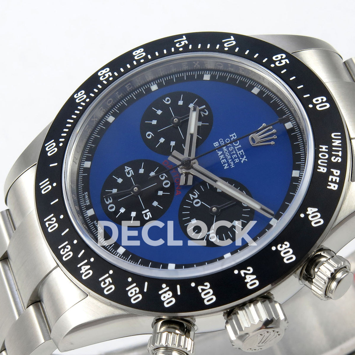 Rolex Daytona Custom Paul Newman Blue PMSF DD4130 replica - crown side front
