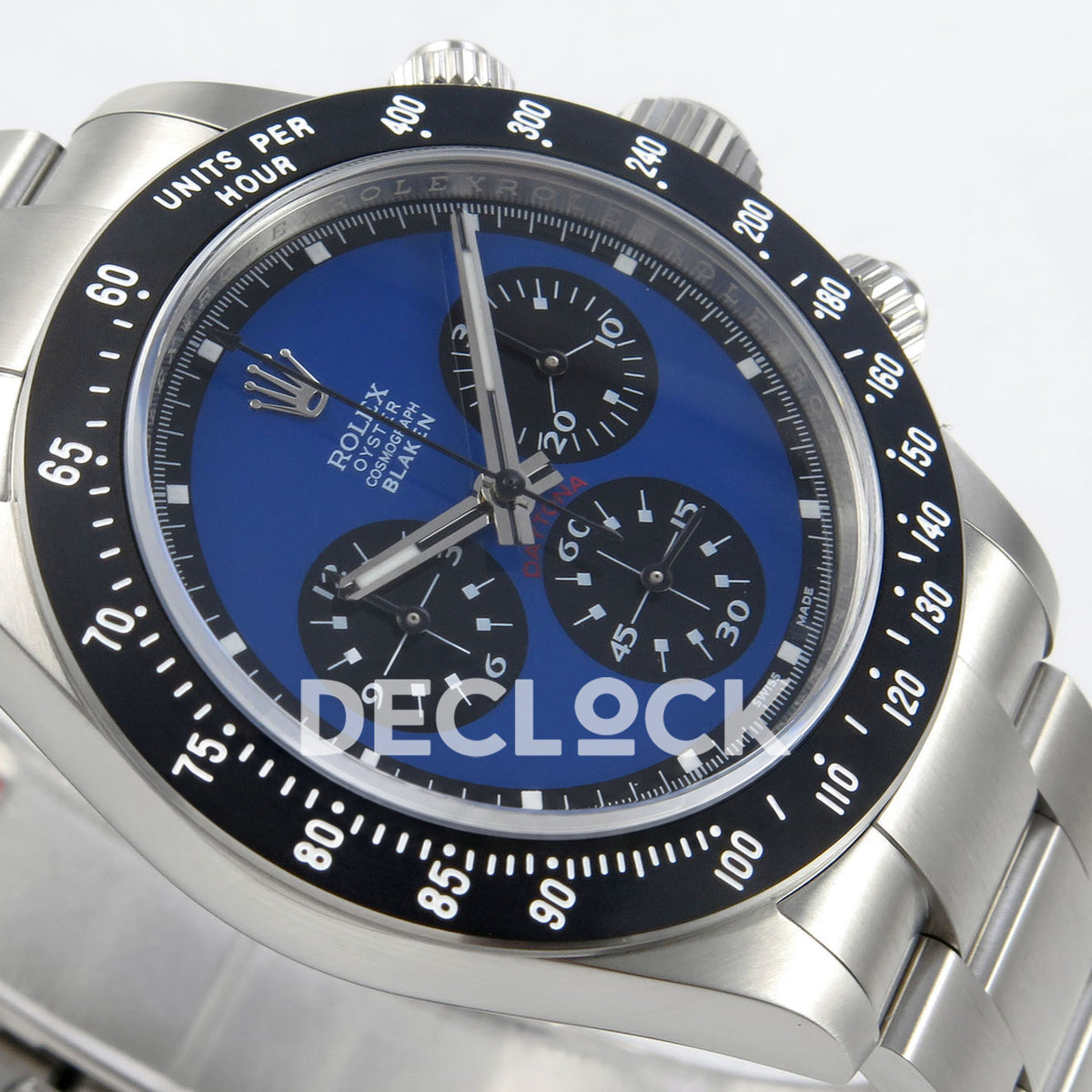 Rolex Daytona Custom Paul Newman Blue PMSF DD4130 replica - opposite angled front