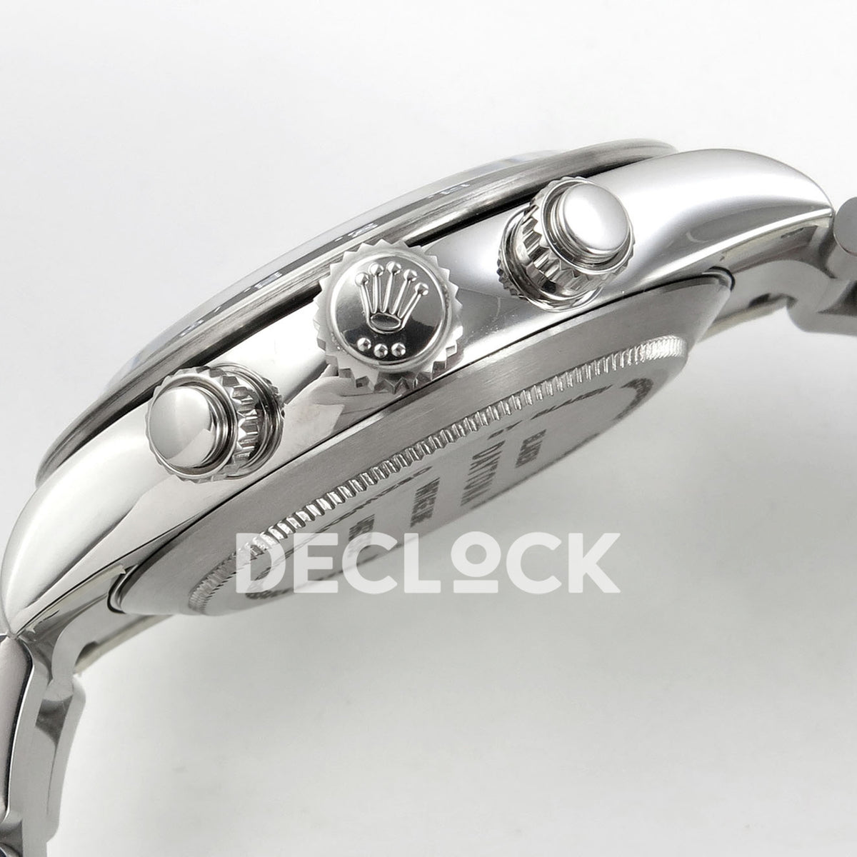 Rolex Daytona Custom Paul Newman Label Noir White PMSF DD4130 replica - crown and pushers