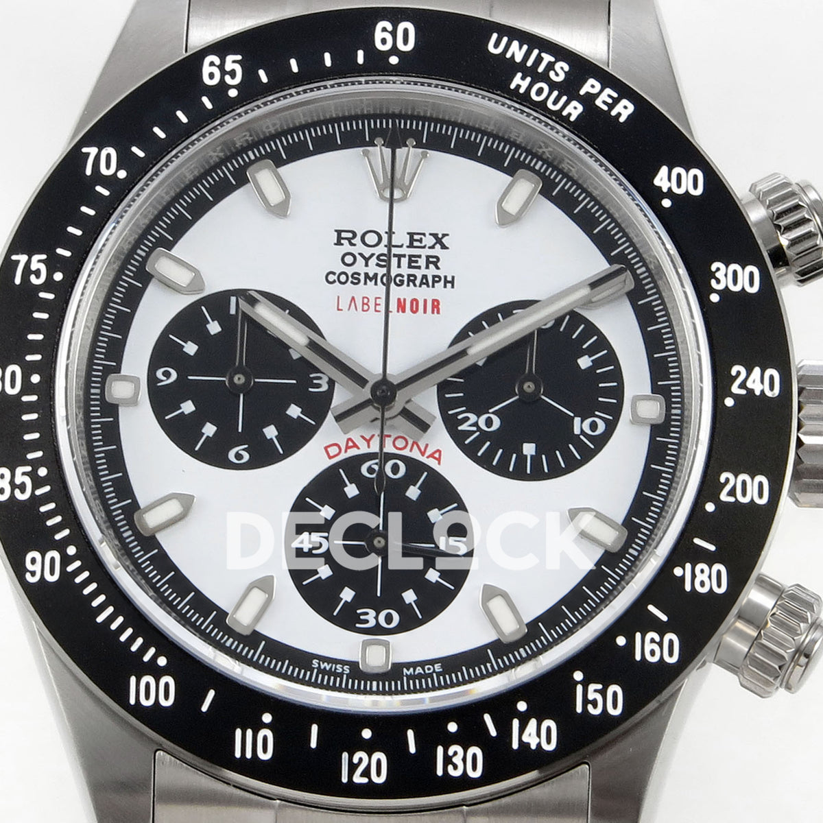Rolex Daytona Custom Paul Newman Label Noir White PMSF DD4130 replica - dial close up