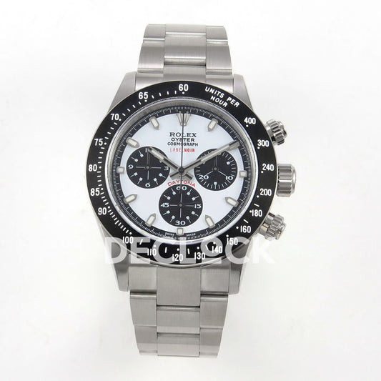 Rolex Daytona Custom Paul Newman Label Noir White PMSF DD4130 replica - front