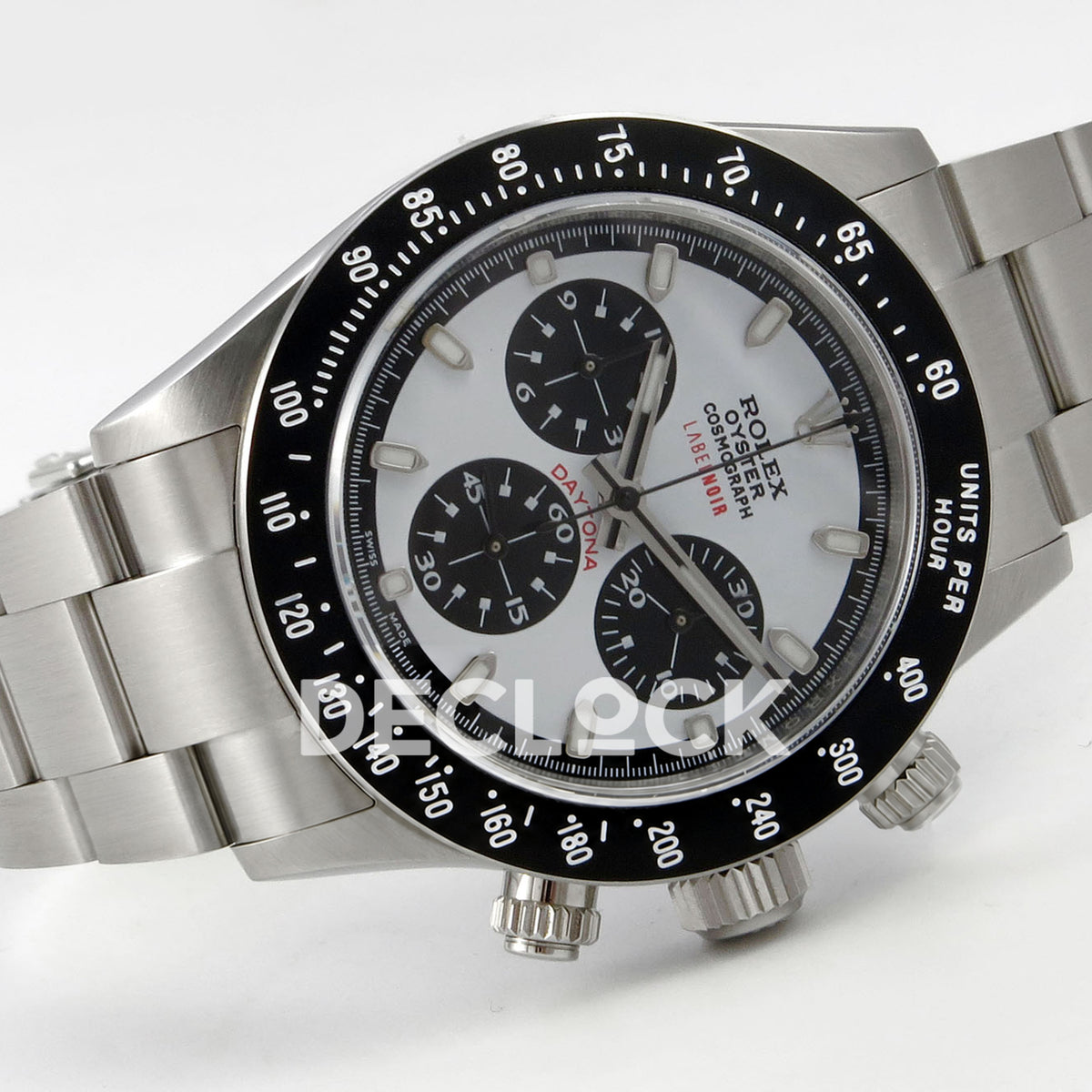 Rolex Daytona Custom Paul Newman Label Noir White PMSF DD4130 replica - side front
