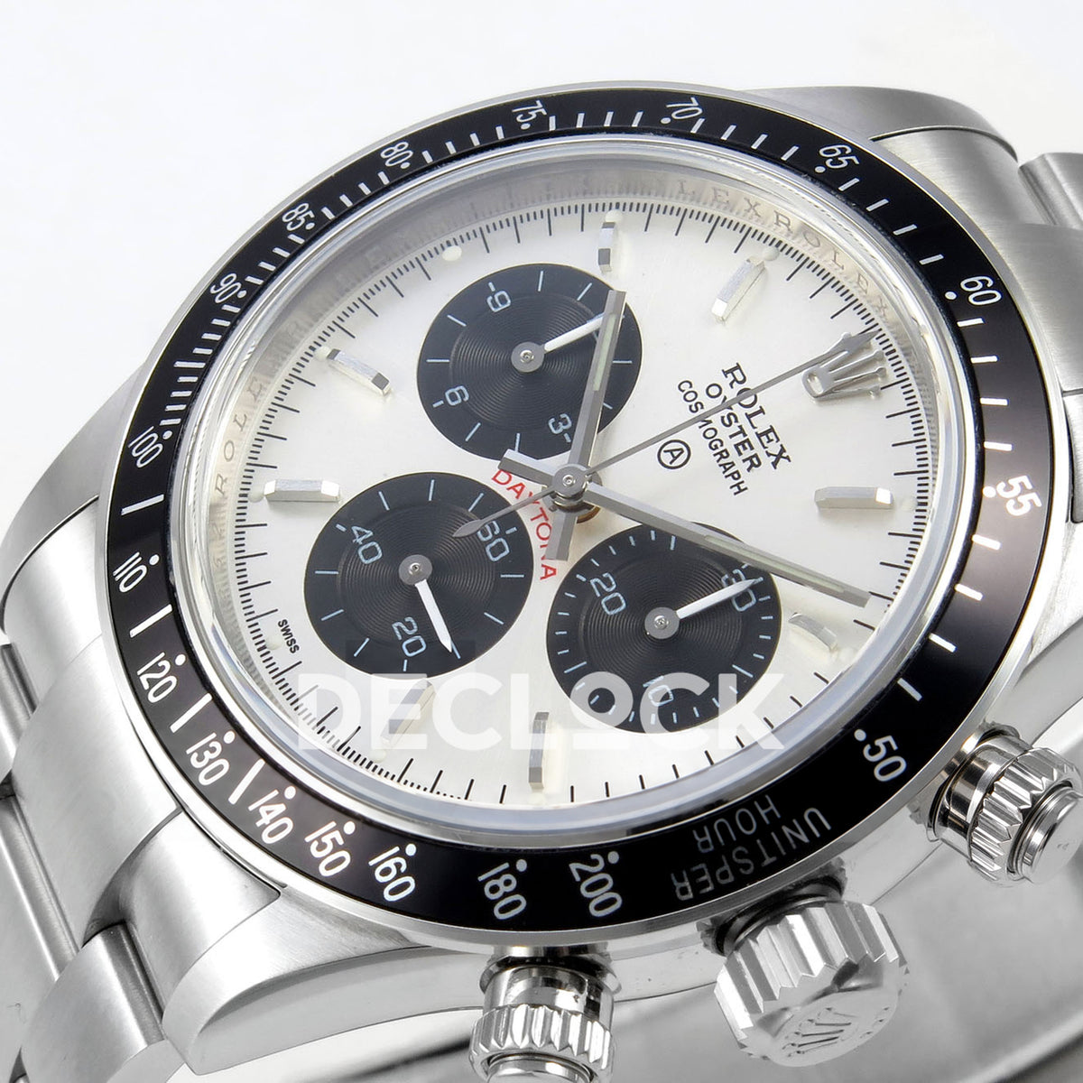 Rolex Daytona Custom Paul Newman White PMSF DD4130 replica - crown side front