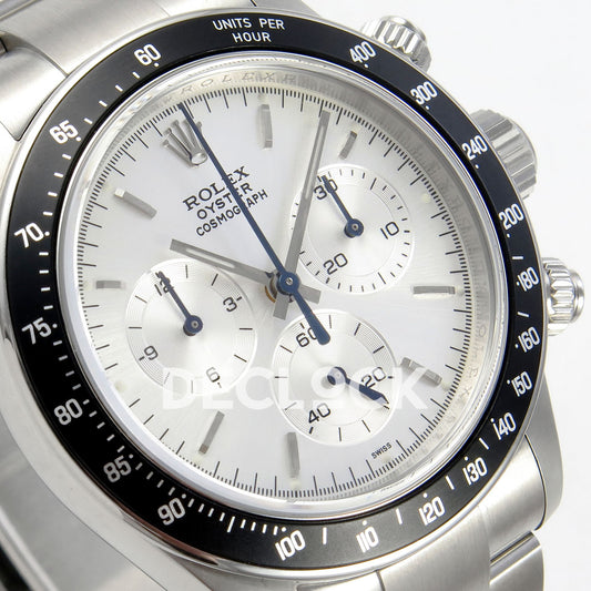 Rolex Daytona Custom Paul Newman White Silver PMSF DD4130 replica - angled dial