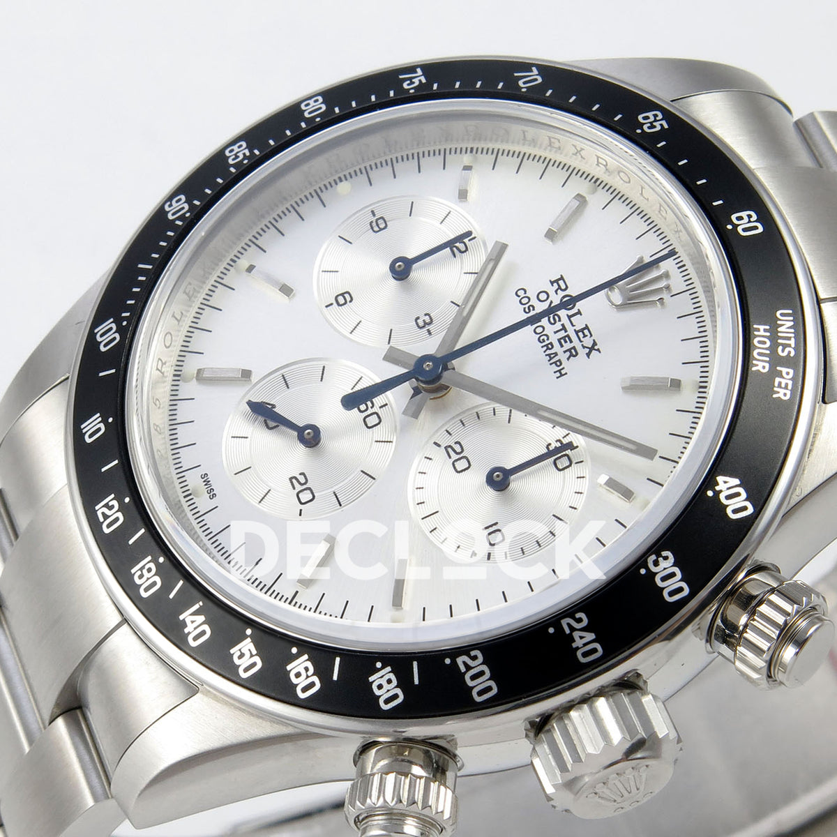 Rolex Daytona Custom Paul Newman White Silver PMSF DD4130 replica - crown side front