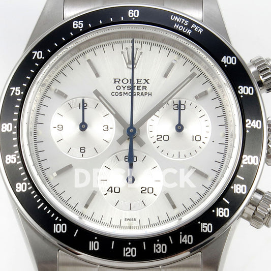 Rolex Daytona Custom Paul Newman White Silver PMSF DD4130 replica - dial close up