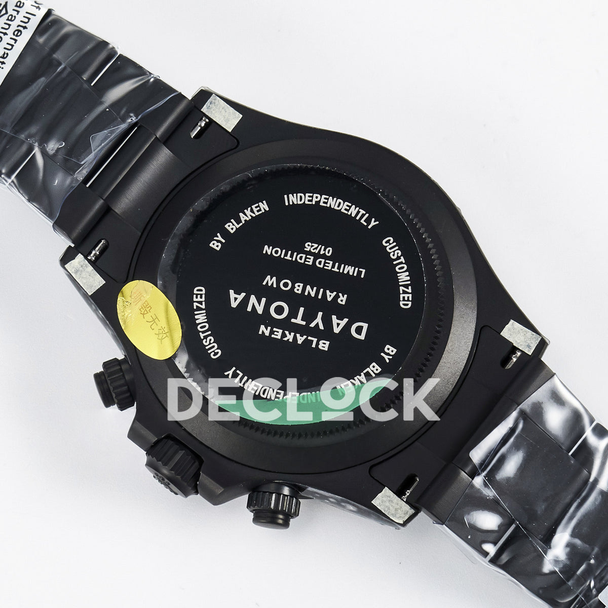 Rolex Daytona Custom Rainbow MAD Paris Black DLC 4130 replica - caseback