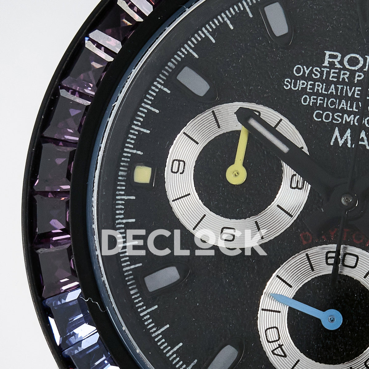 Rolex Daytona Custom Rainbow MAD Paris Black DLC 4130 replica - left subdial