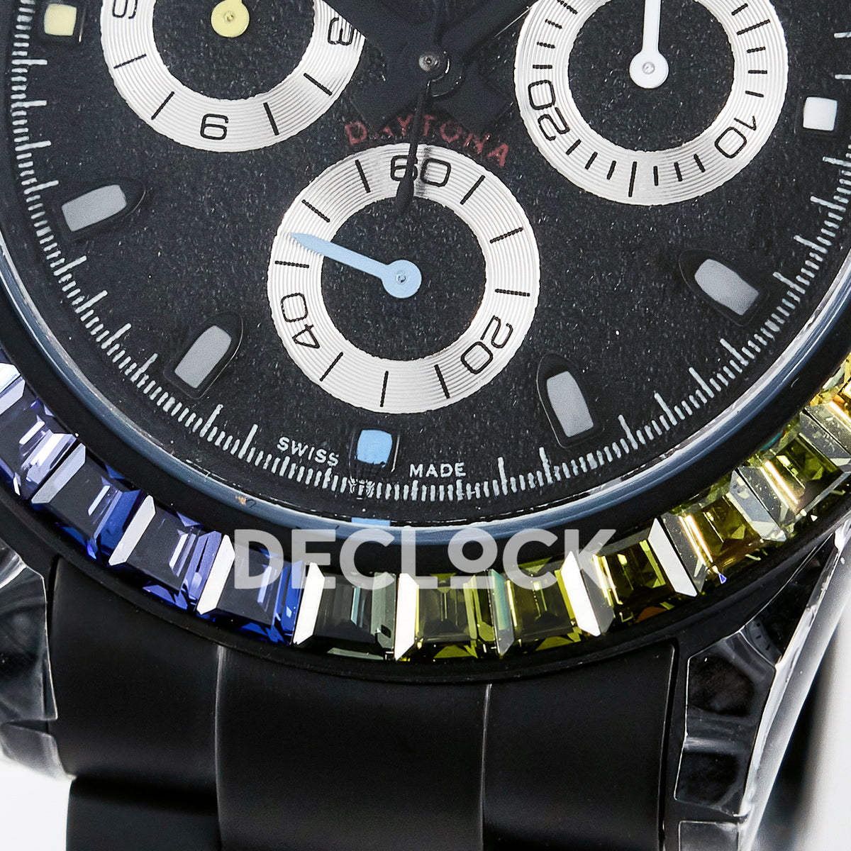 Rolex Daytona Custom Rainbow MAD Paris Black DLC 4130 replica - rainbow bezel
