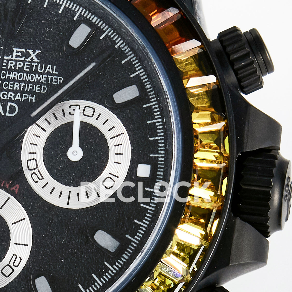 Rolex Daytona Custom Rainbow MAD Paris Black DLC 4130 replica - right subdial