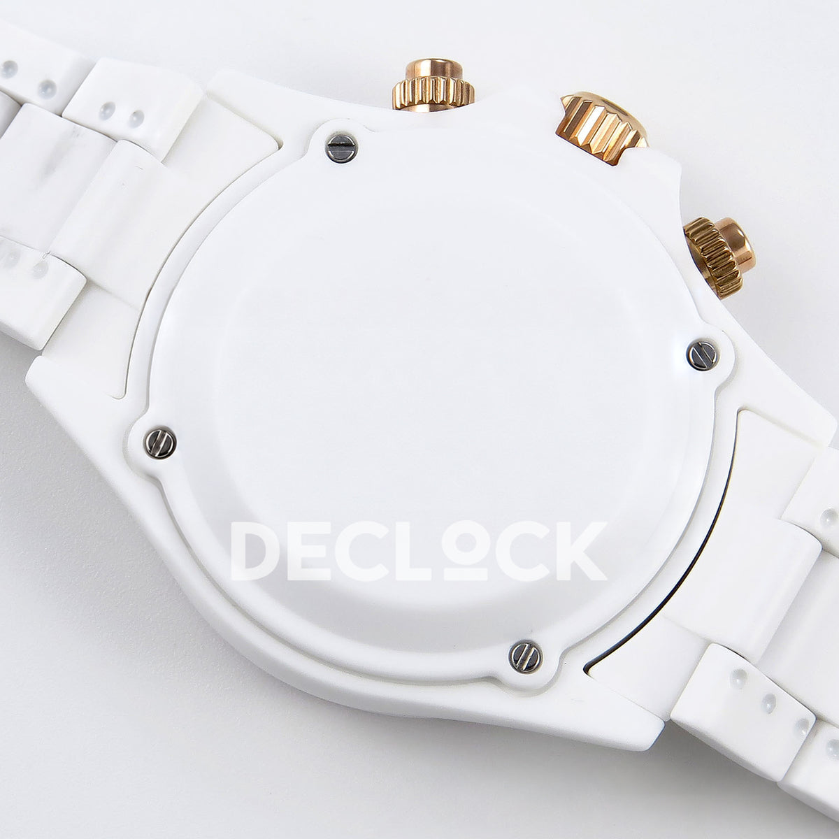 Rolex Daytona Custom Rainbow NOOB White Ceramic Black Dial SA4130 replica - caseback exterior