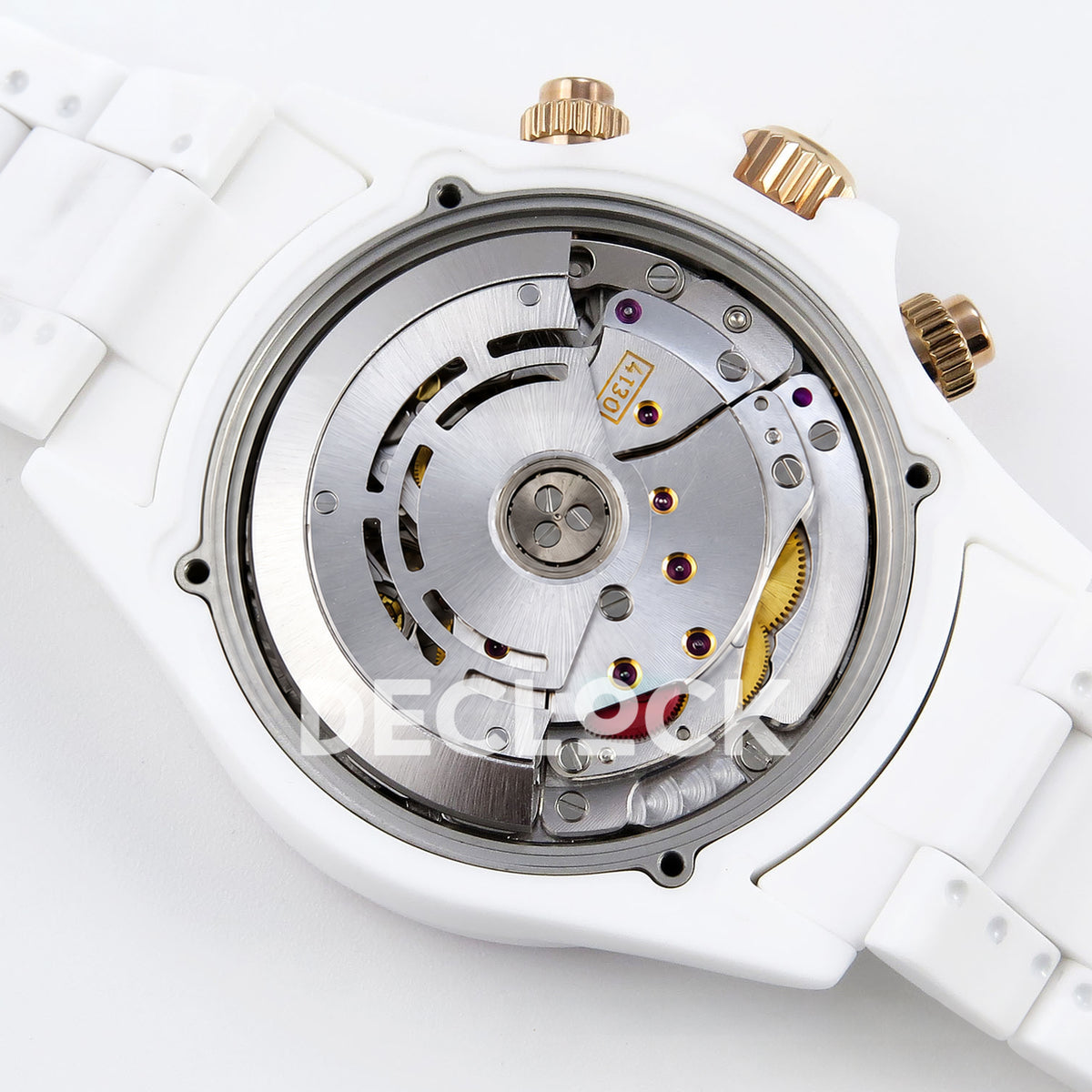 Rolex Daytona Custom Rainbow NOOB White Ceramic Black Dial SA4130 replica - movement back