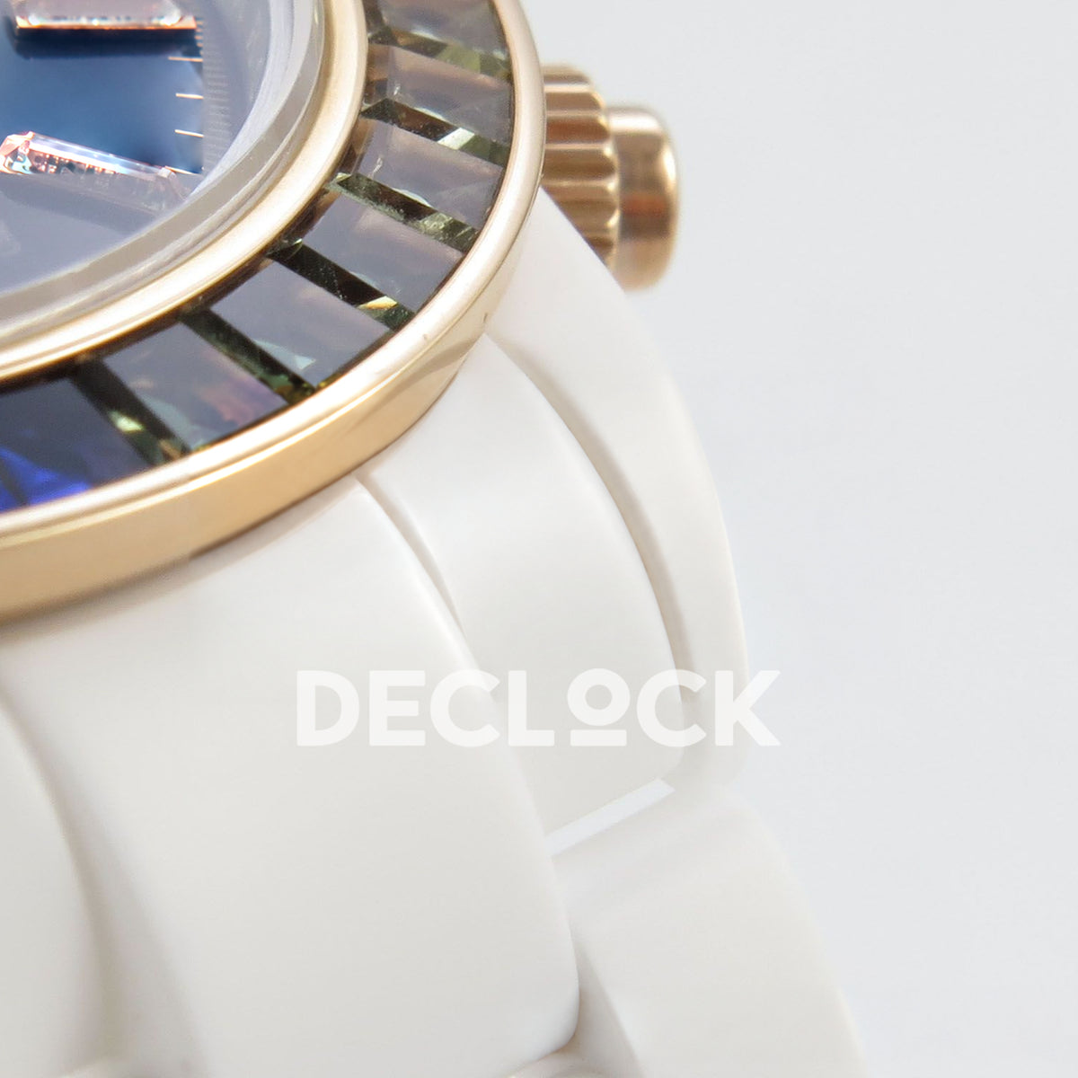 Rolex Daytona Custom Rainbow SONIC White Ceramic Black Dial SA4130 replica - lug and bracelet closeup