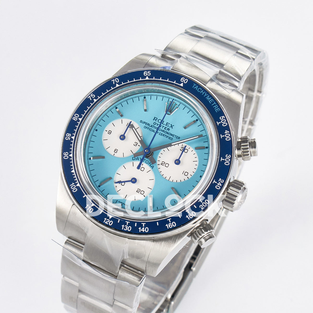 Rolex Daytona Custom Scona Blue ADGF SA4130 replica - angled front