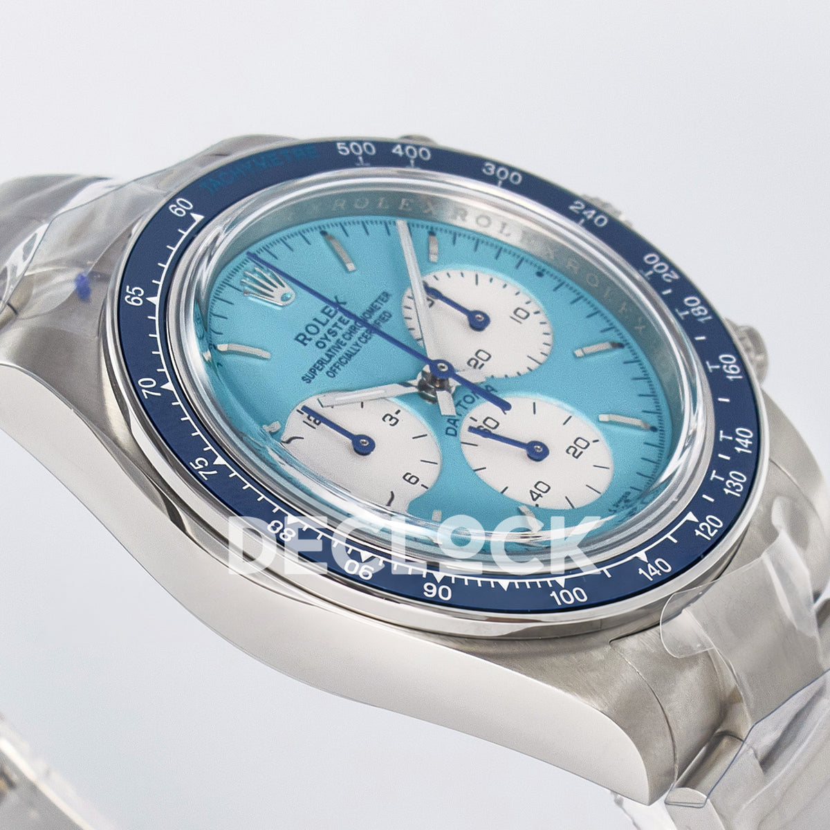 Rolex Daytona Custom Scona Blue ADGF SA4130 replica - angled left