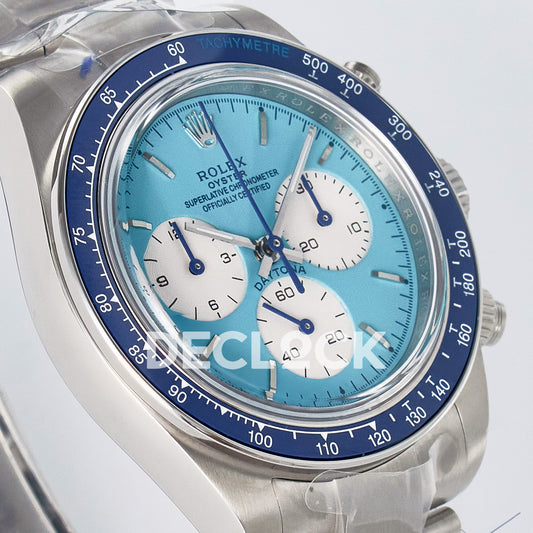 Rolex Daytona Custom Scona Blue ADGF SA4130 replica - angled right