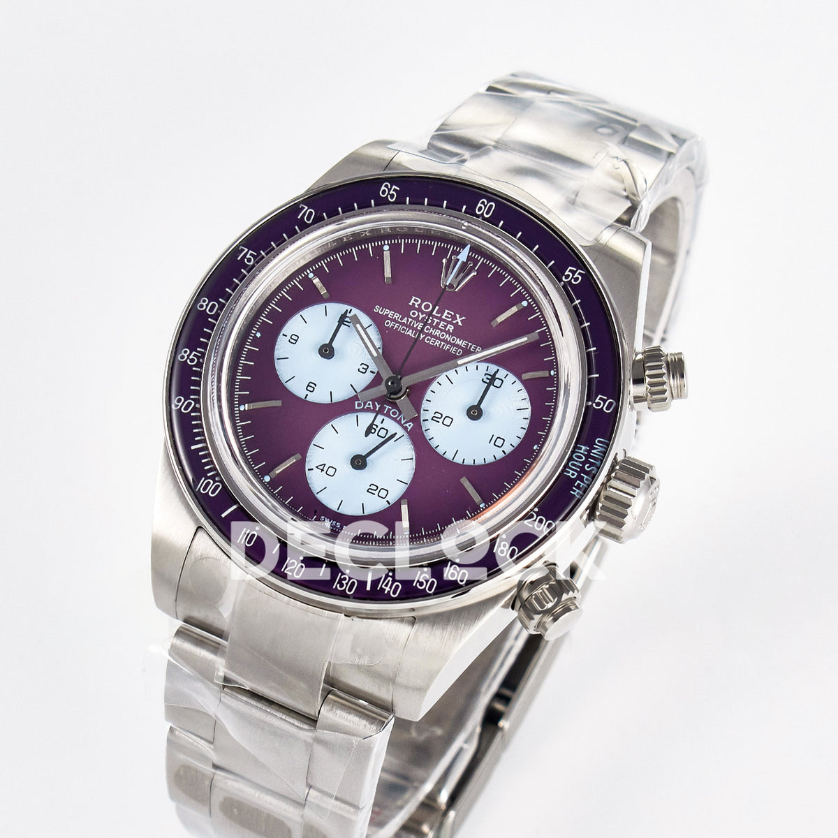 Rolex Daytona Custom Scona Purple ADGF SA4130 replica - angled front