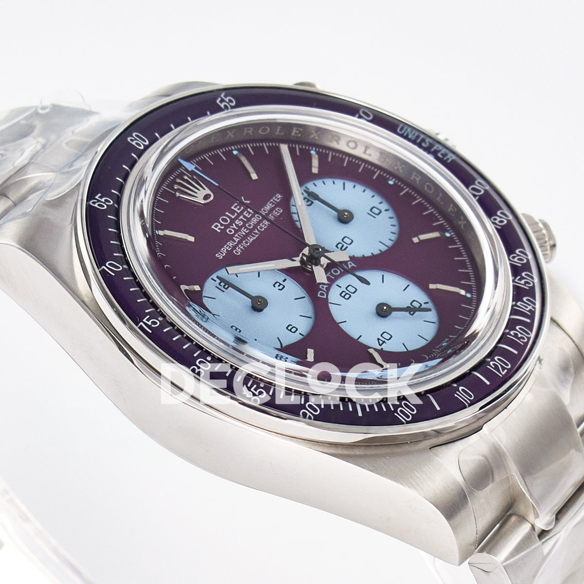 Rolex Daytona Custom Scona Purple ADGF SA4130 replica - angled left