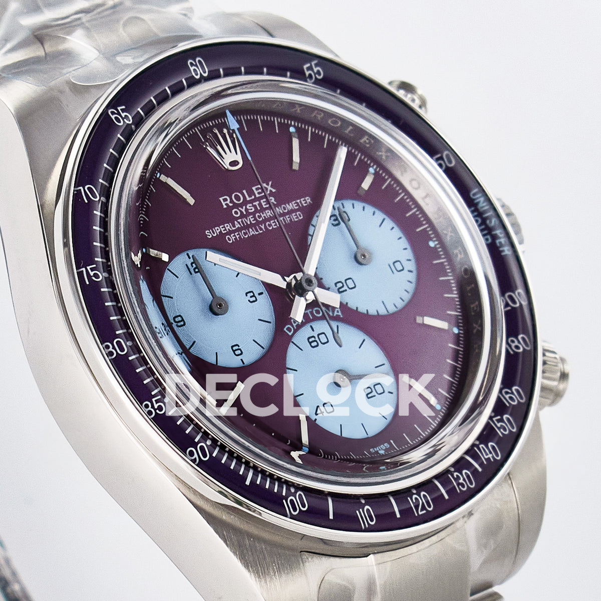 Rolex Daytona Custom Scona Purple ADGF SA4130 replica - angled right