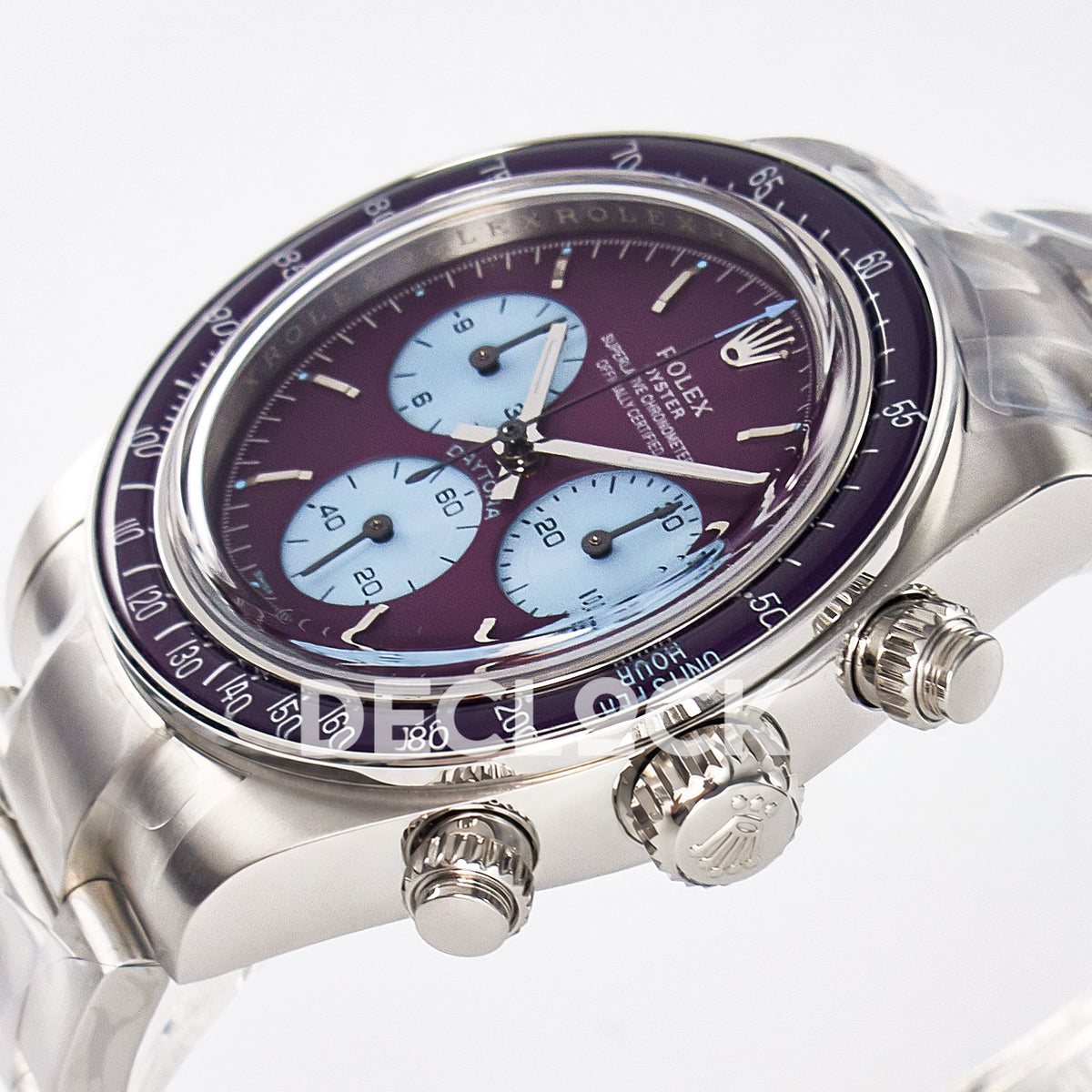 Rolex Daytona Custom Scona Purple ADGF SA4130 replica - crown side front
