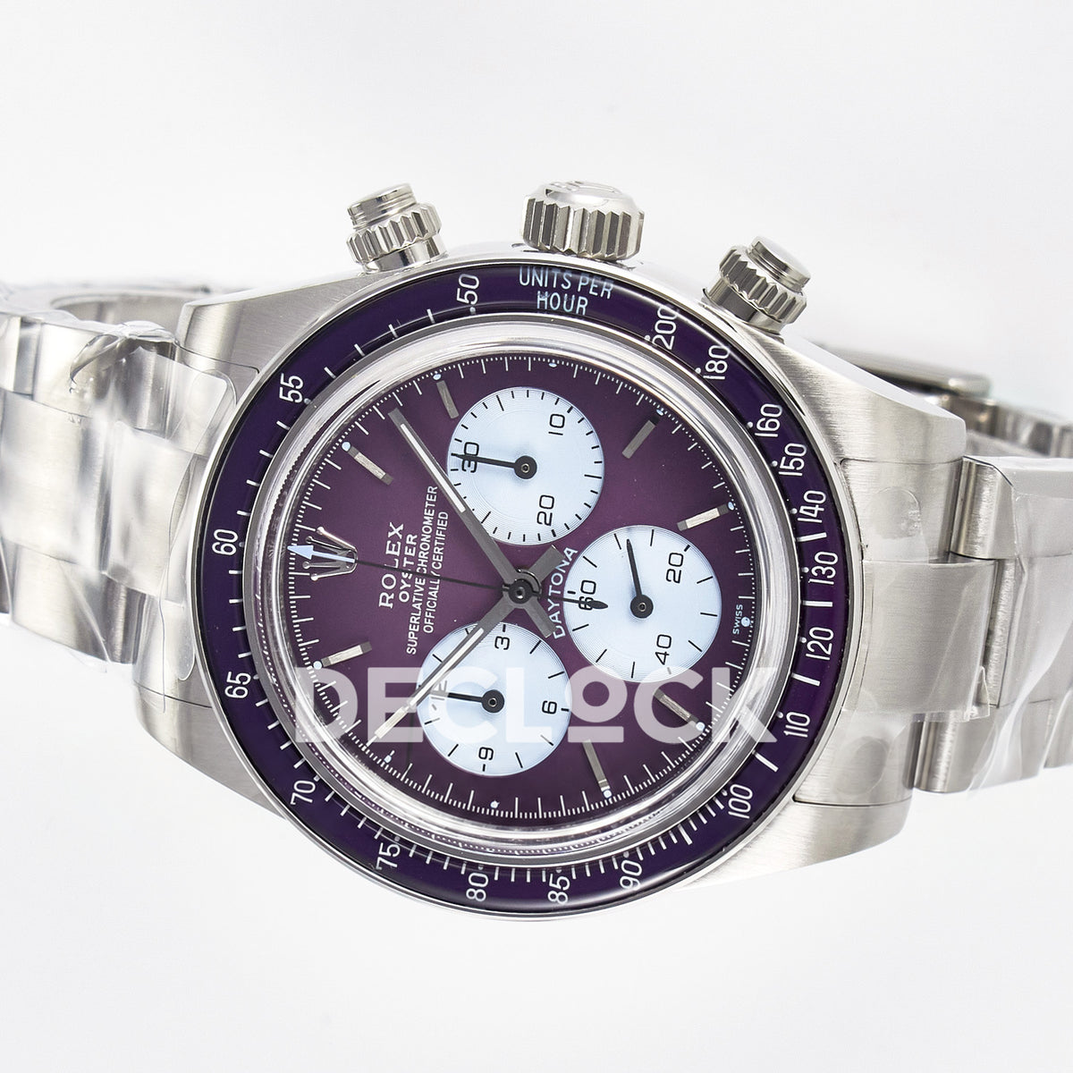 Rolex Daytona Custom Scona Purple ADGF SA4130 replica - rotated dial