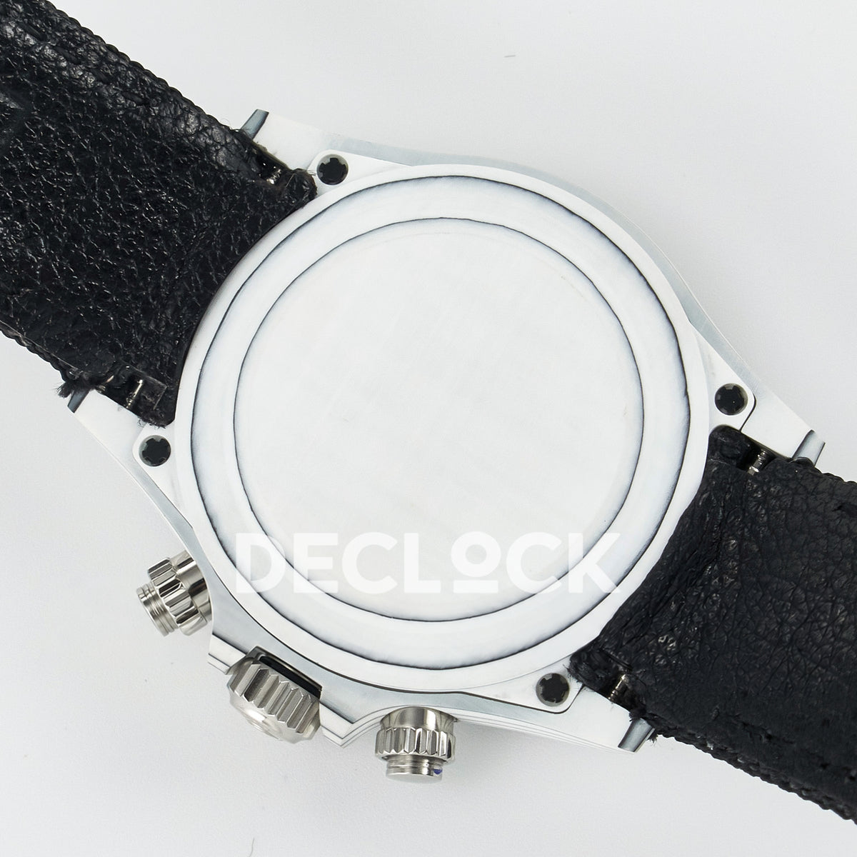 Rolex Daytona Custom White Carbon Black Dial Black Strap N6F A4130 replica - caseback