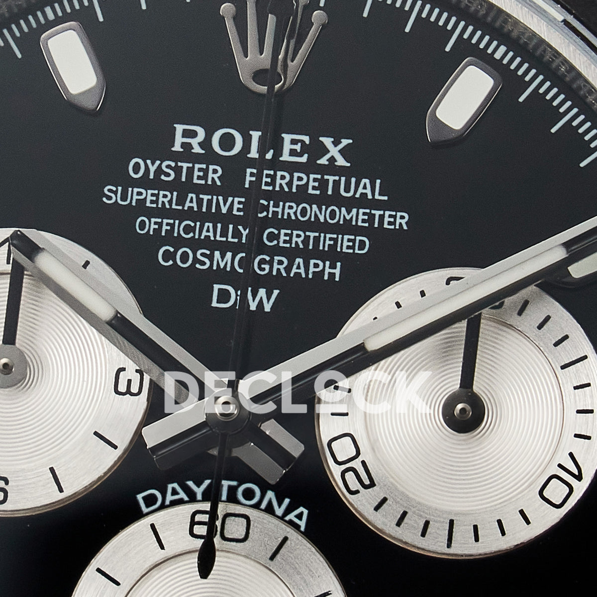 Rolex Daytona Custom White Carbon Black Dial Black Strap N6F A4130 replica - dial logo