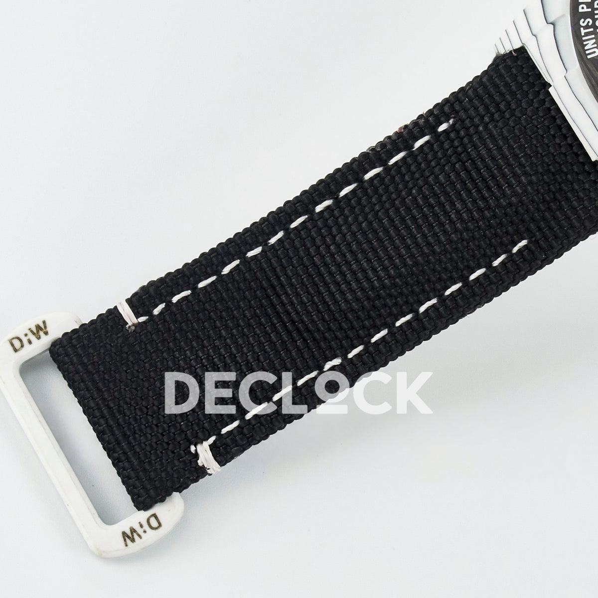Rolex Daytona Custom White Carbon Black Dial Black Strap N6F A4130 replica - strap buckle