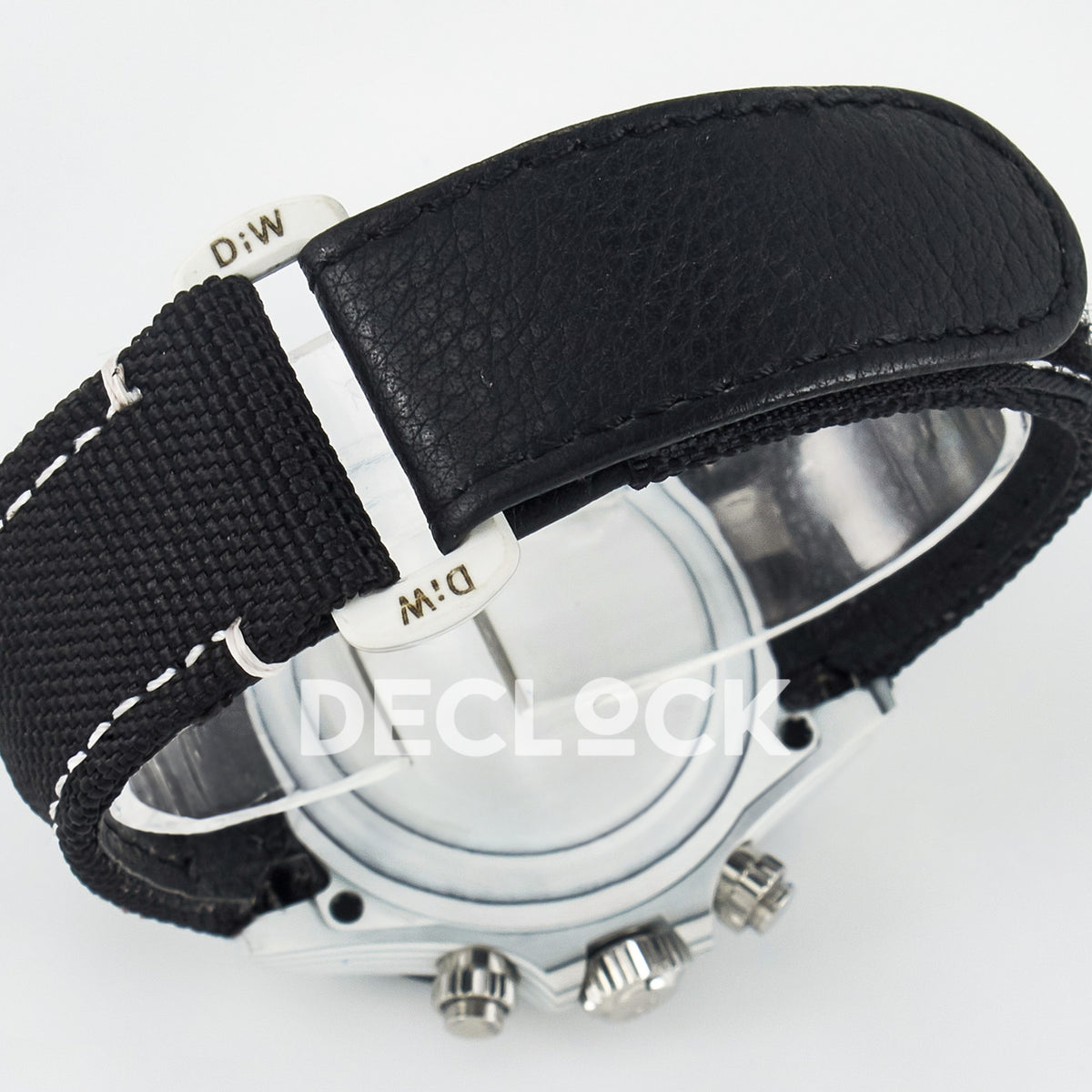 Rolex Daytona Custom White Carbon Black Dial Black Strap N6F A4130 replica - strap closure