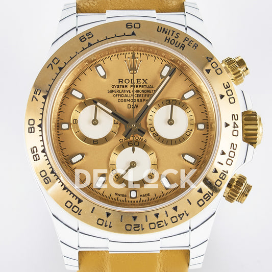 Rolex Daytona Custom White Carbon Gold DIWF A7750 replica - dial close up