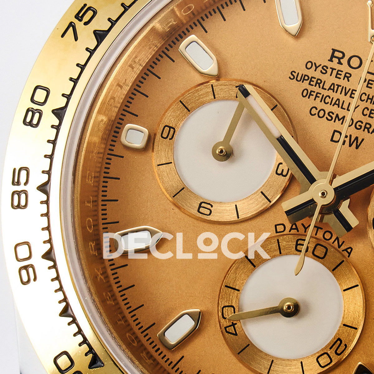 Rolex Daytona Custom White Carbon Gold DIWF A7750 replica - dial left