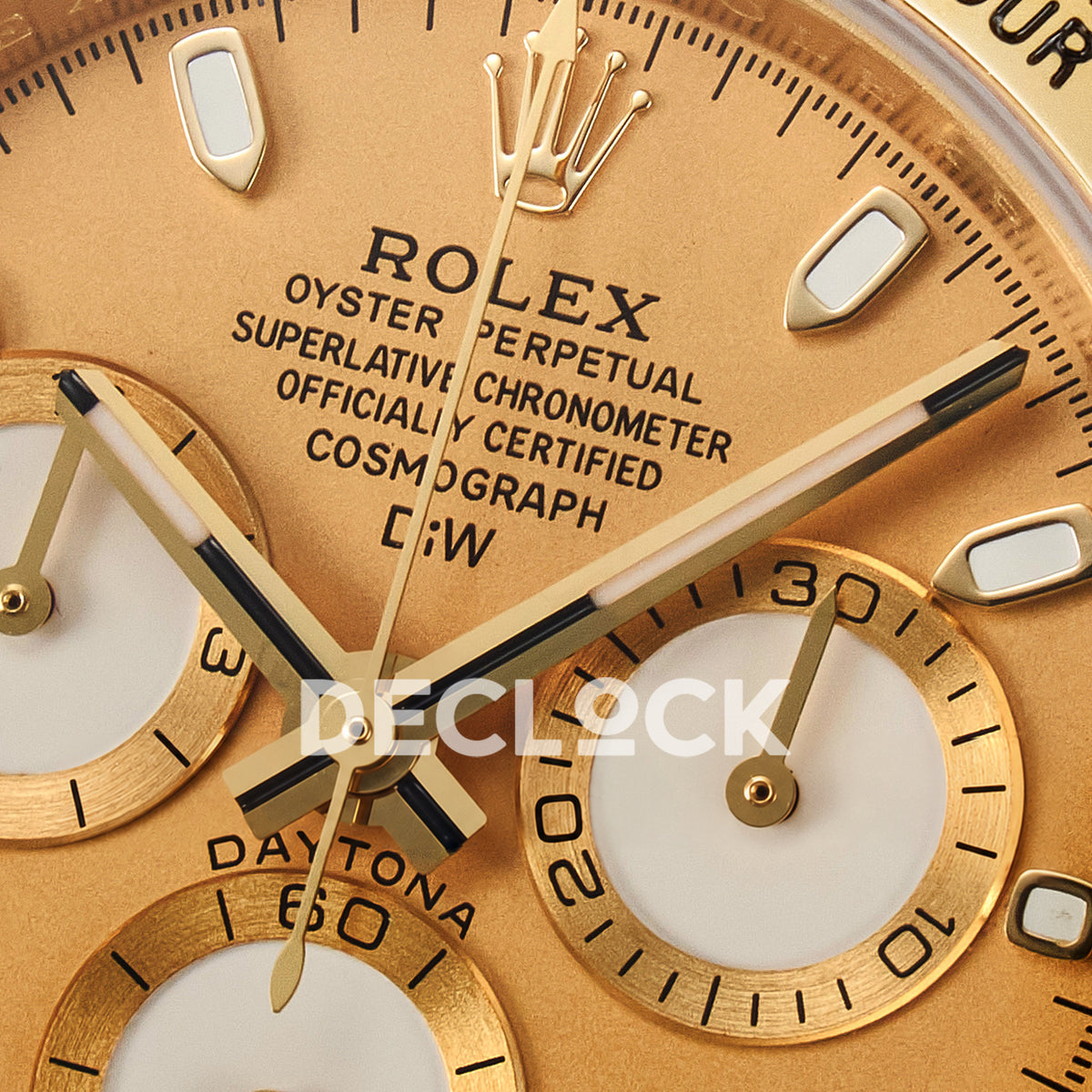 Rolex Daytona Custom White Carbon Gold DIWF A7750 replica - dial logo