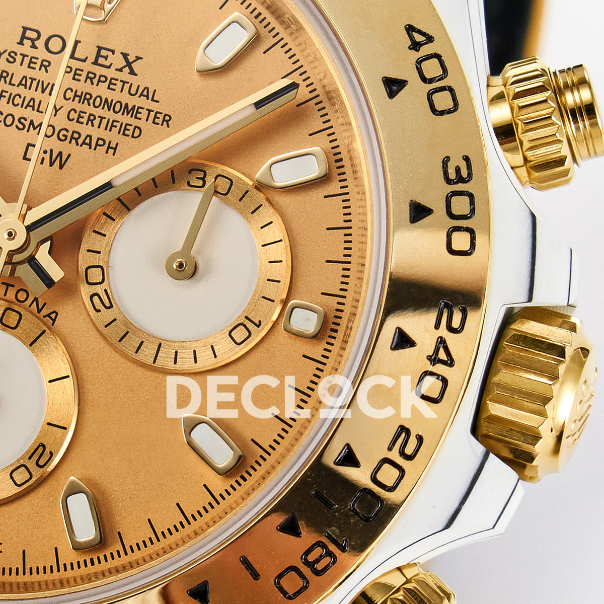 Rolex Daytona Custom White Carbon Gold DIWF A7750 replica - dial right