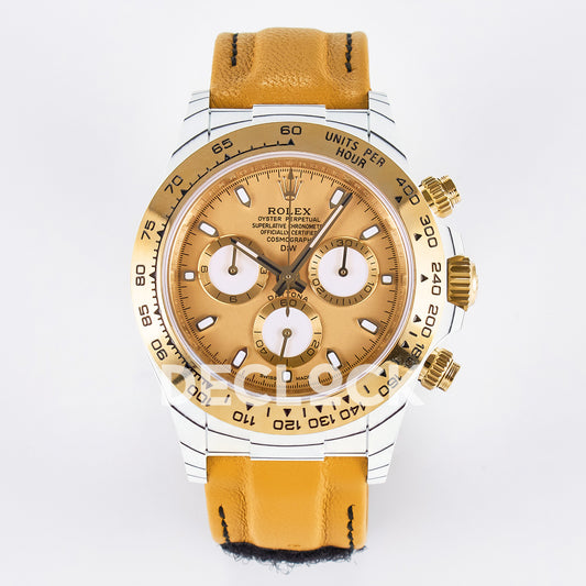 Rolex Daytona Custom White Carbon Gold DIWF A7750 replica - front