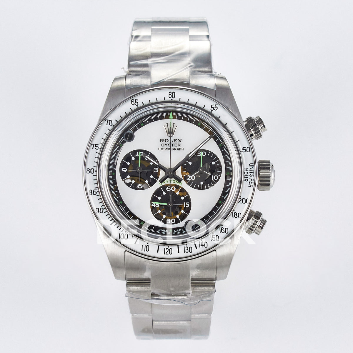 Rolex Daytona Custom White Skeleton ADGF SA4130 replica - front