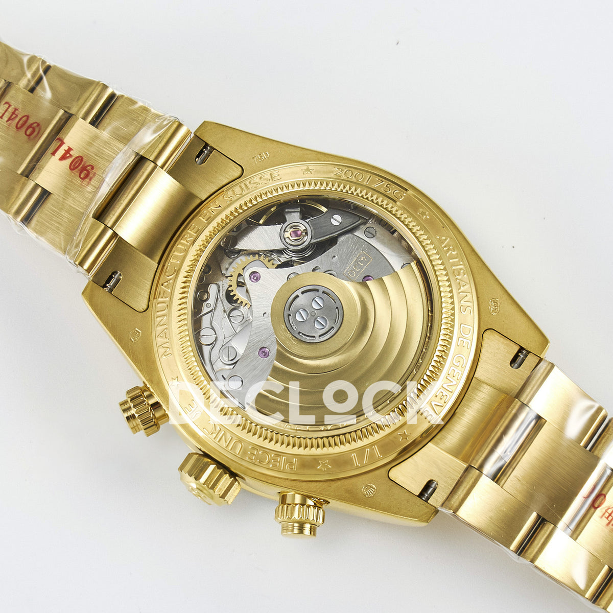 Rolex Daytona Custom Yellow Gold Green Dial ADGF A7750 replica - caseback