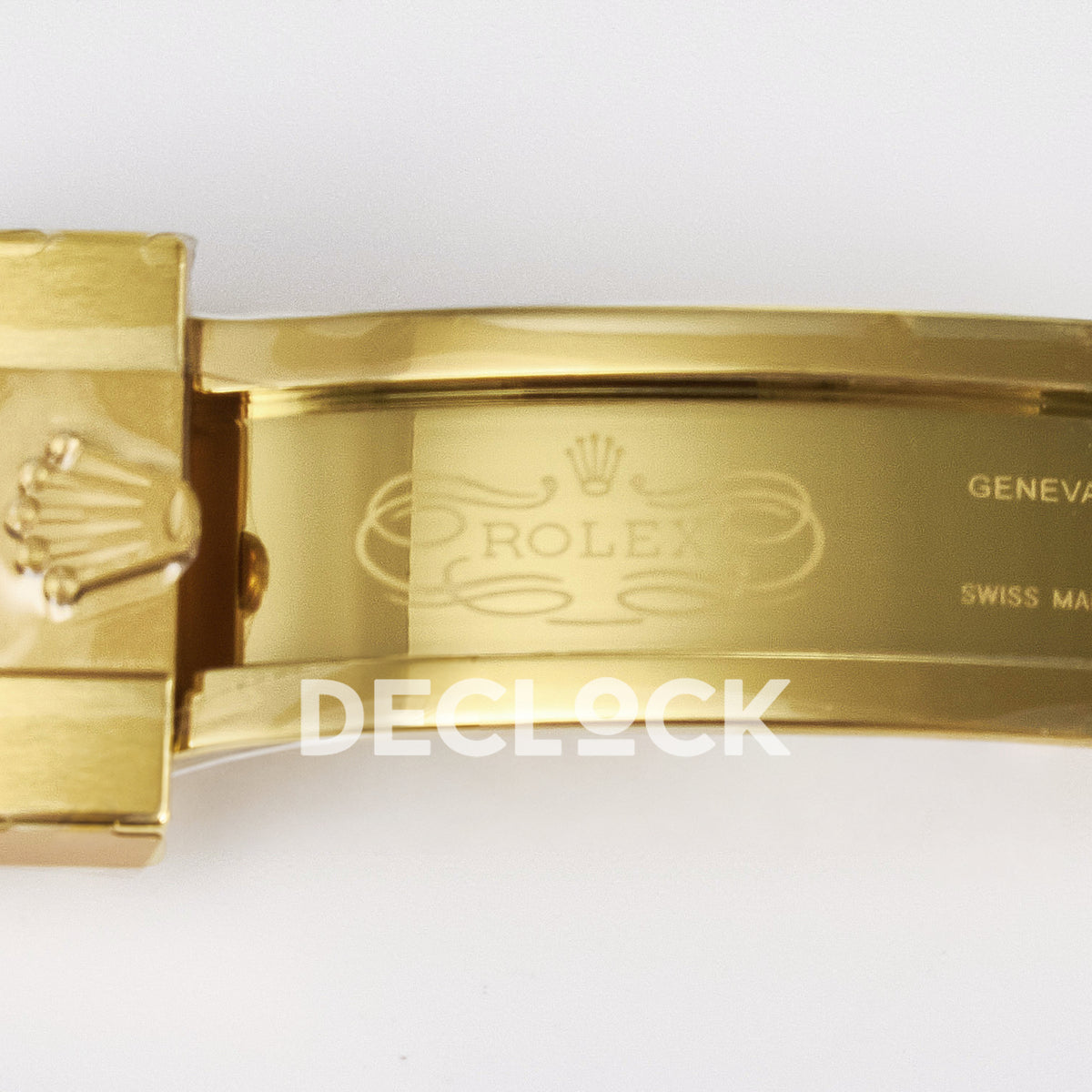 Rolex Daytona Custom Yellow Gold White Dial ADGF A7750 replica - clasp markings