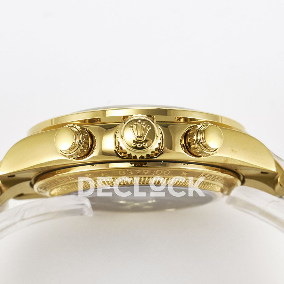 Rolex Daytona Custom Yellow Gold White Dial ADGF A7750 replica - crown side