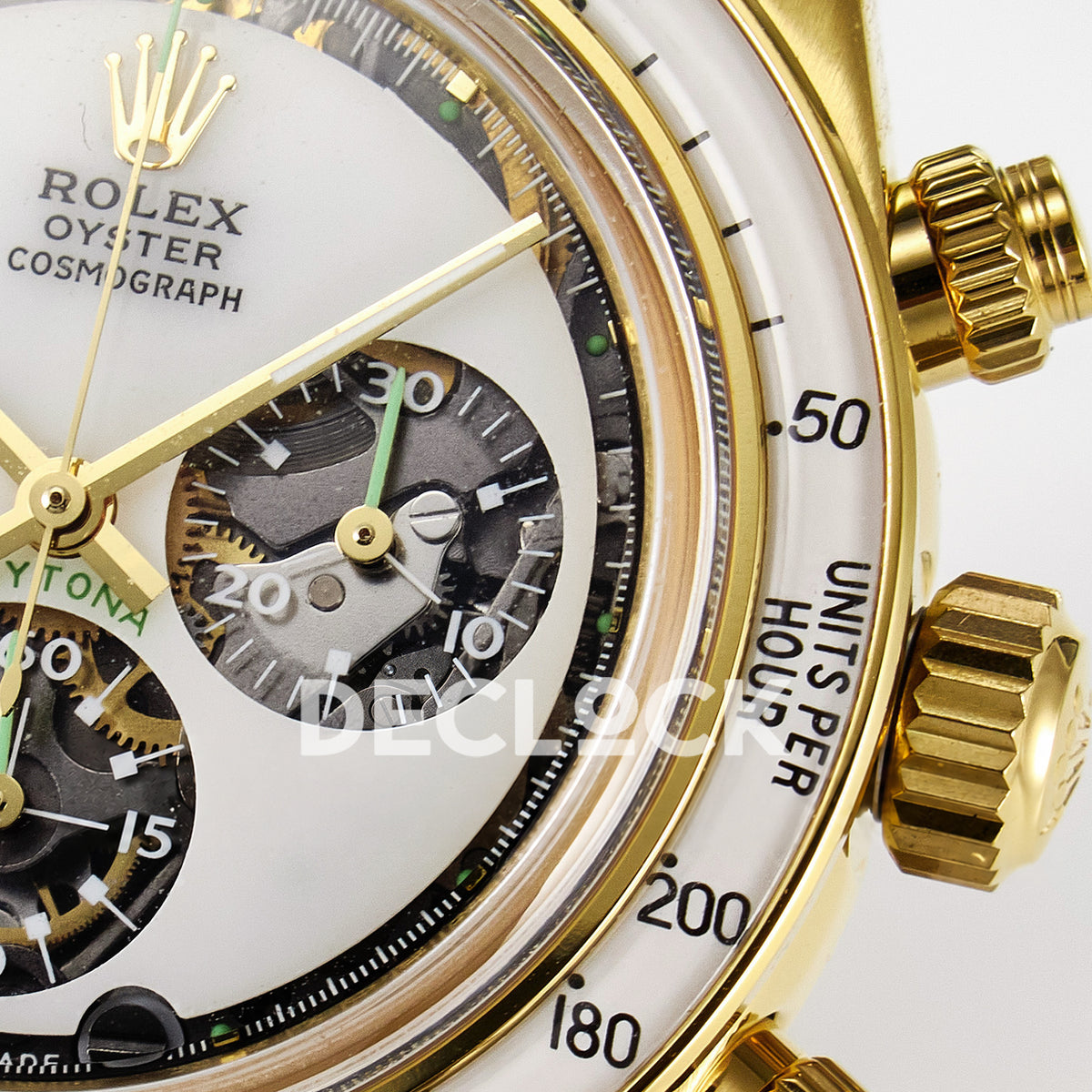 Rolex Daytona Custom Yellow Gold White Dial ADGF A7750 replica - right subdial