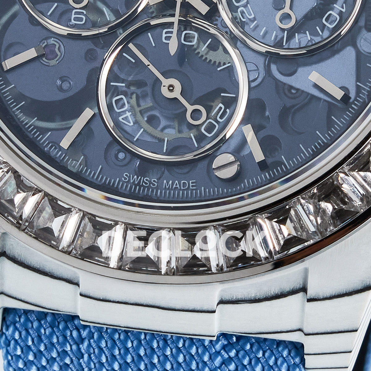 Rolex Daytona Custom ZIF Remould White Carbon Blue Skeleton Clear Bezel GETF DD4802 replica - clear stone bezel